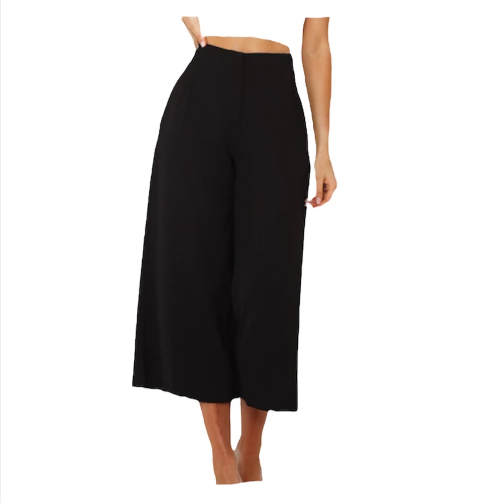 Black Culottes / Capri with Satin Trim